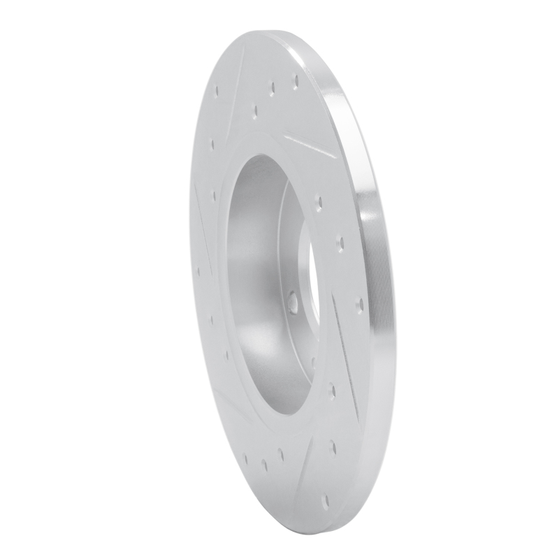 Audi Coupe Brake Rotor (1) - Front Right - R1 Concepts - Drilled & Slotted - Silver - `73-`05